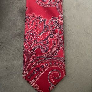Red and blue paisley tie - 100% silk standard length